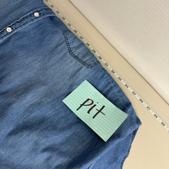 Torrid Blue Denim Button Down Shirt - Picture 6 of 13